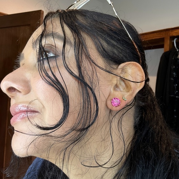 Ross-Simons 8.70 ct. t.w. Pink Topaz Stud Earrings in 14kt Yellow Gold - Picture 6 of 6